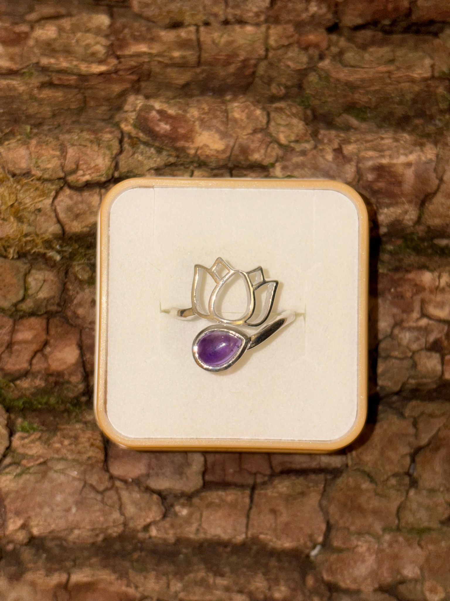 Bague argent 925 améthyste Brésil