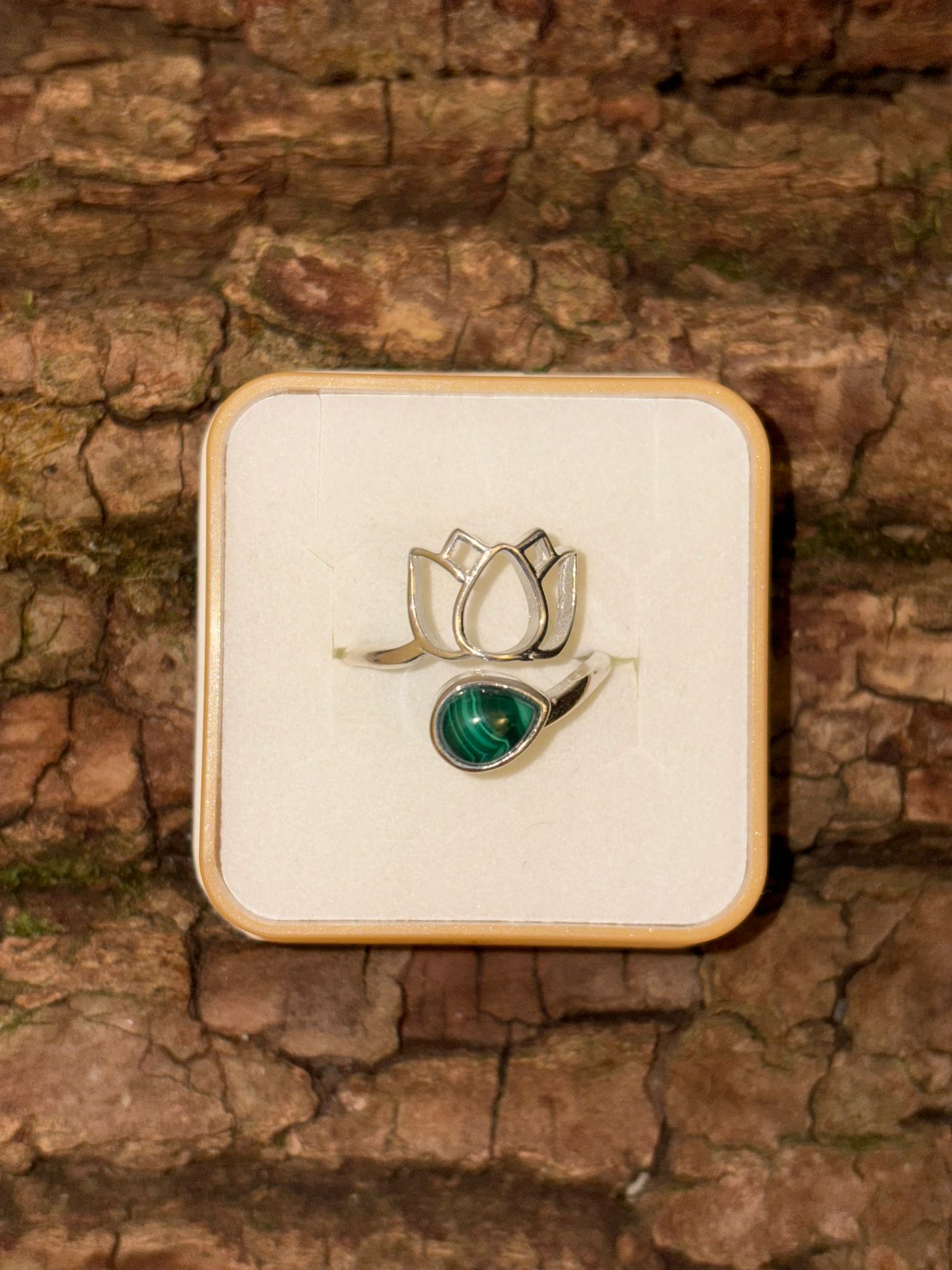 Bague argent 925 malachite