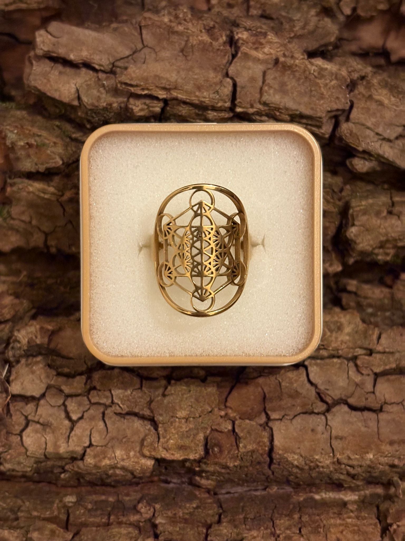 Bague Inox plaquée Or – Métatron