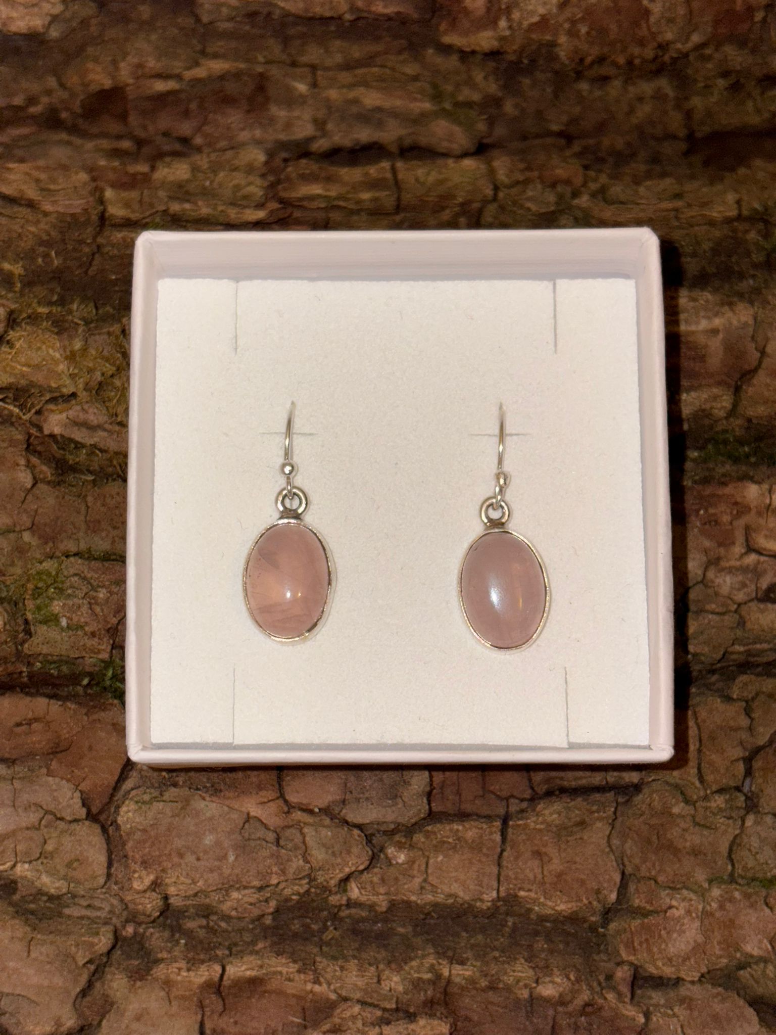 Boucles d'oreilles argent 925 quartz rose