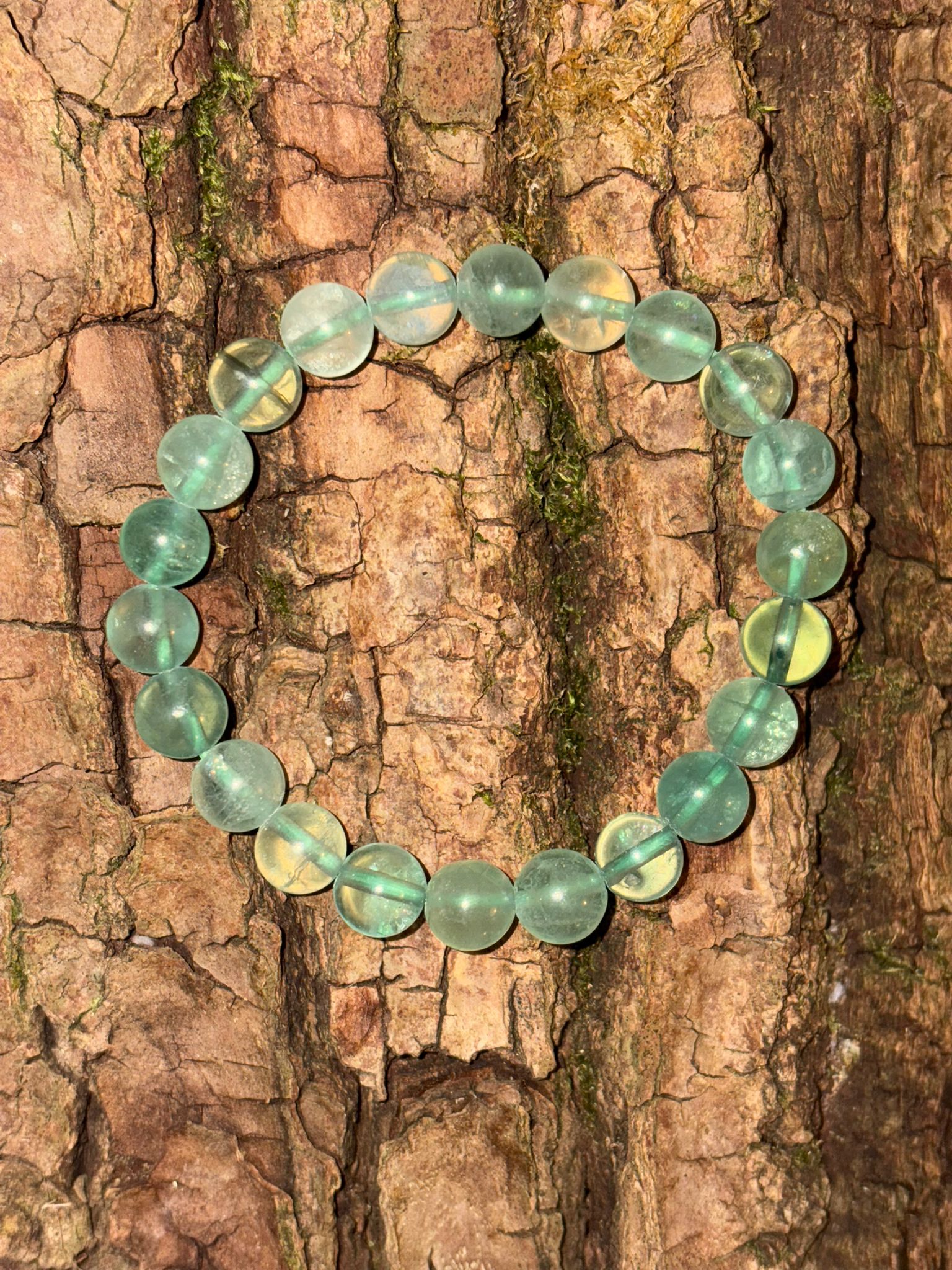 Bracelet boule Fluorine verte