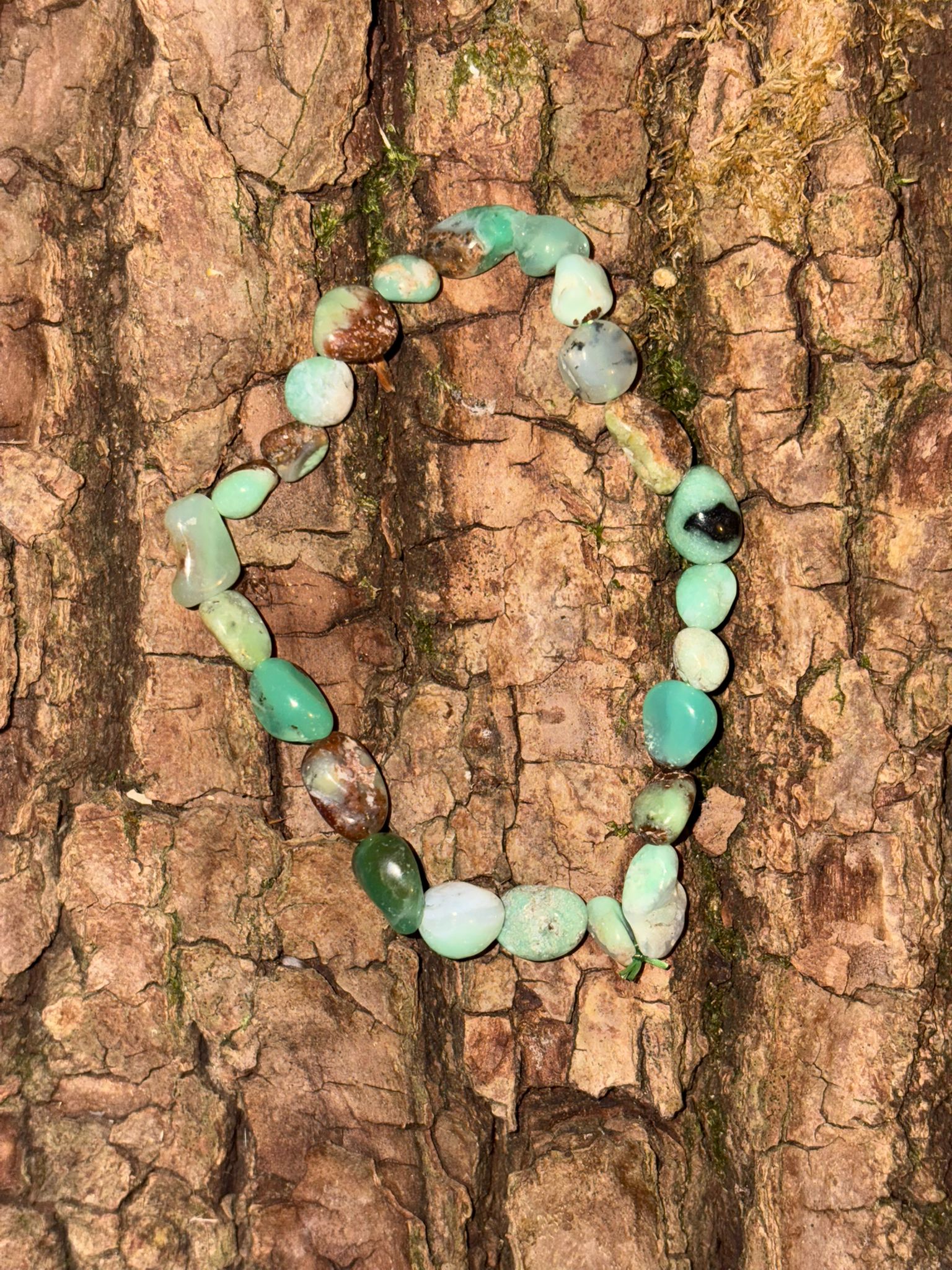 Bracelet pierres roulées chrysoprase