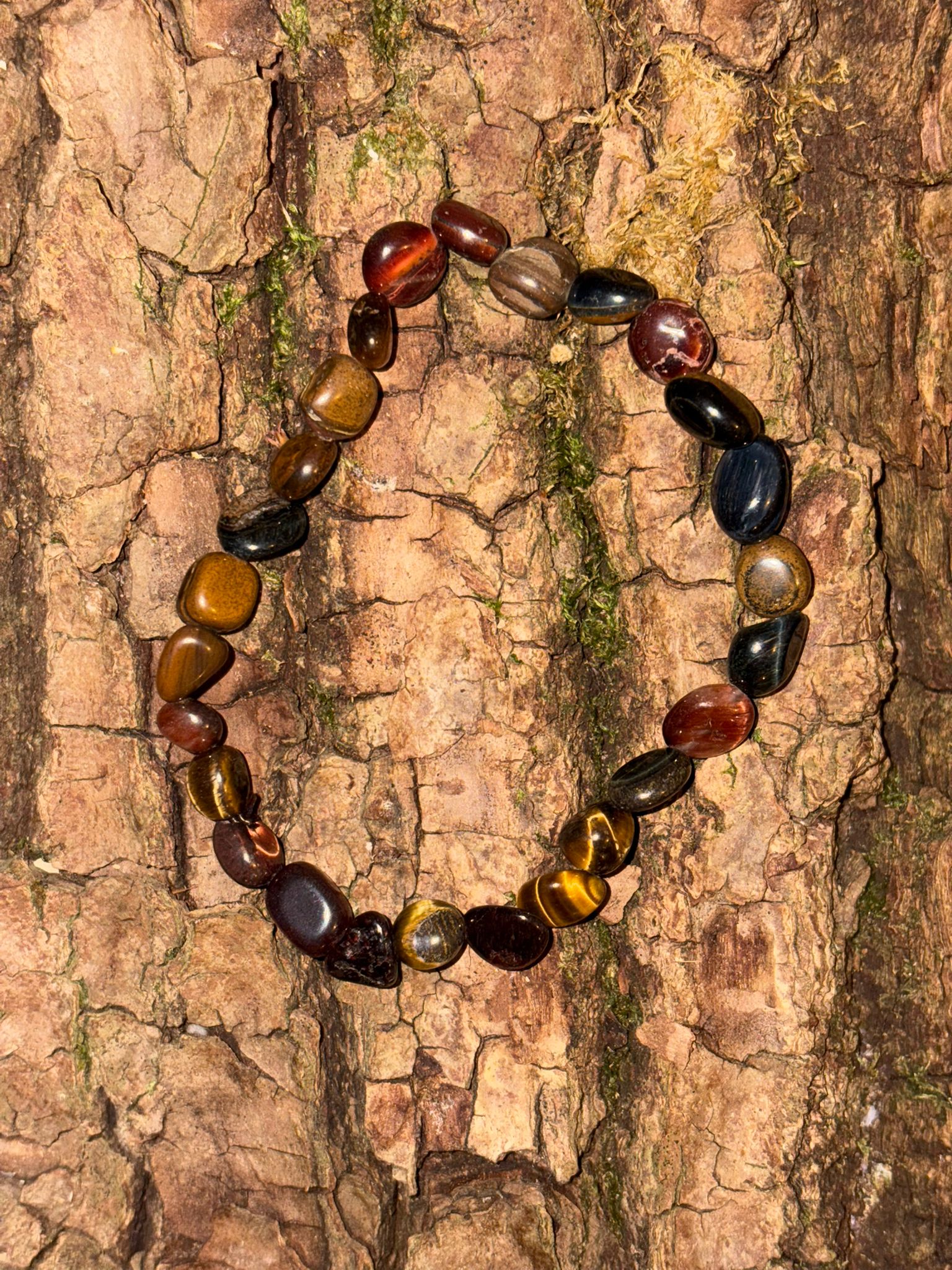 Bracelet pierres roulées œil multiple