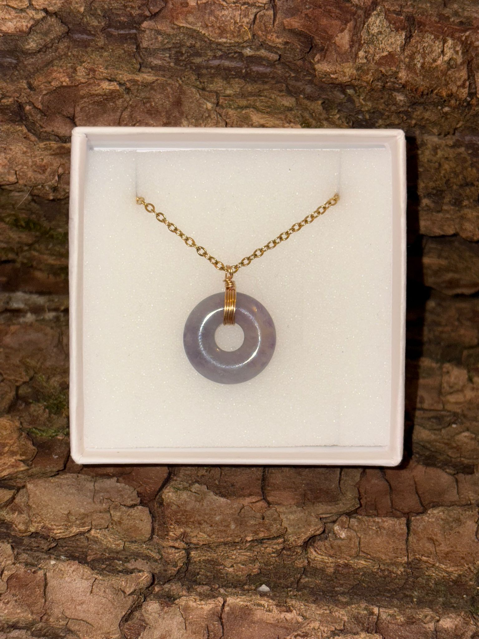 Collier rond doré Améthyste