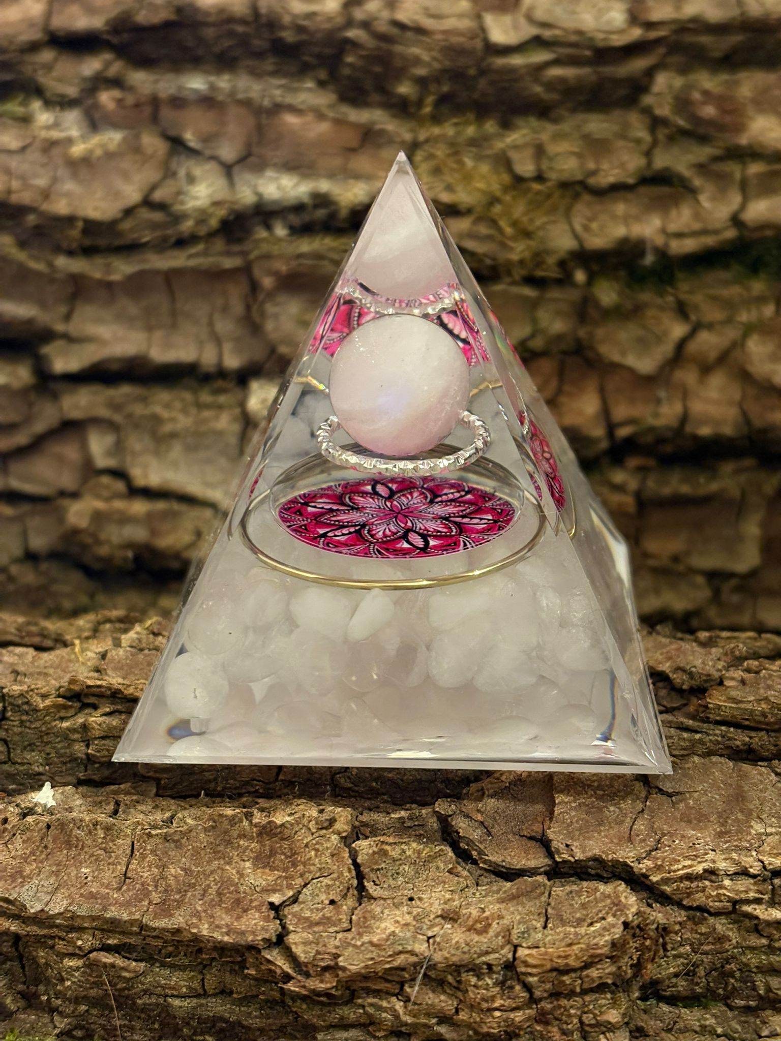 Orgonite Rosace Quartz Rose