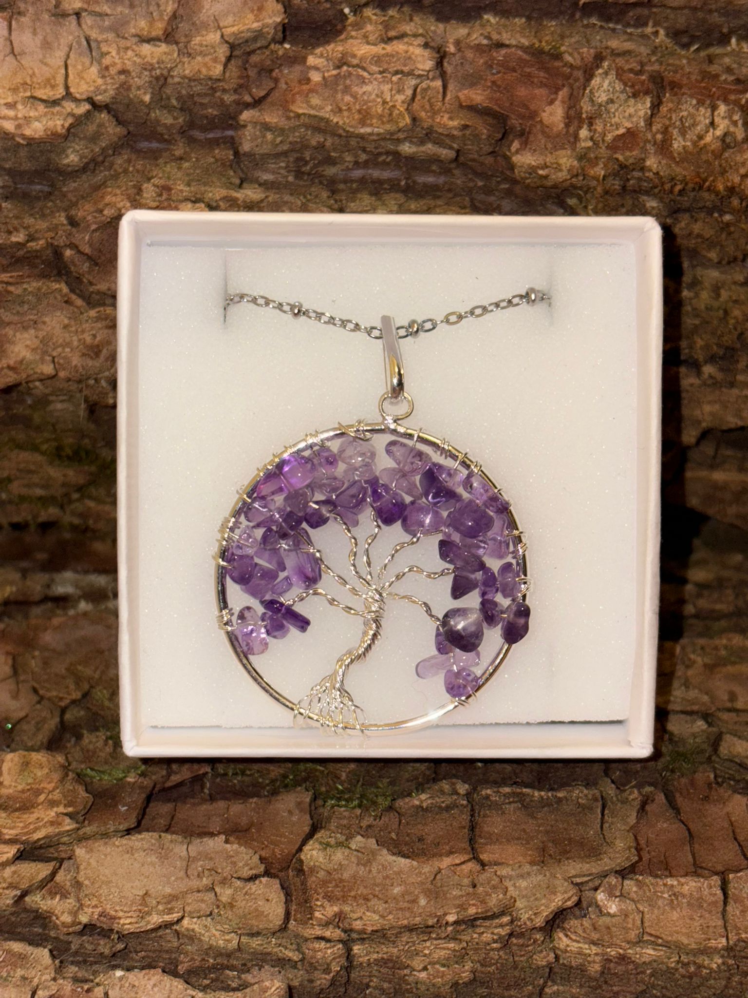 Pendentif arbre de vie Améthyste
