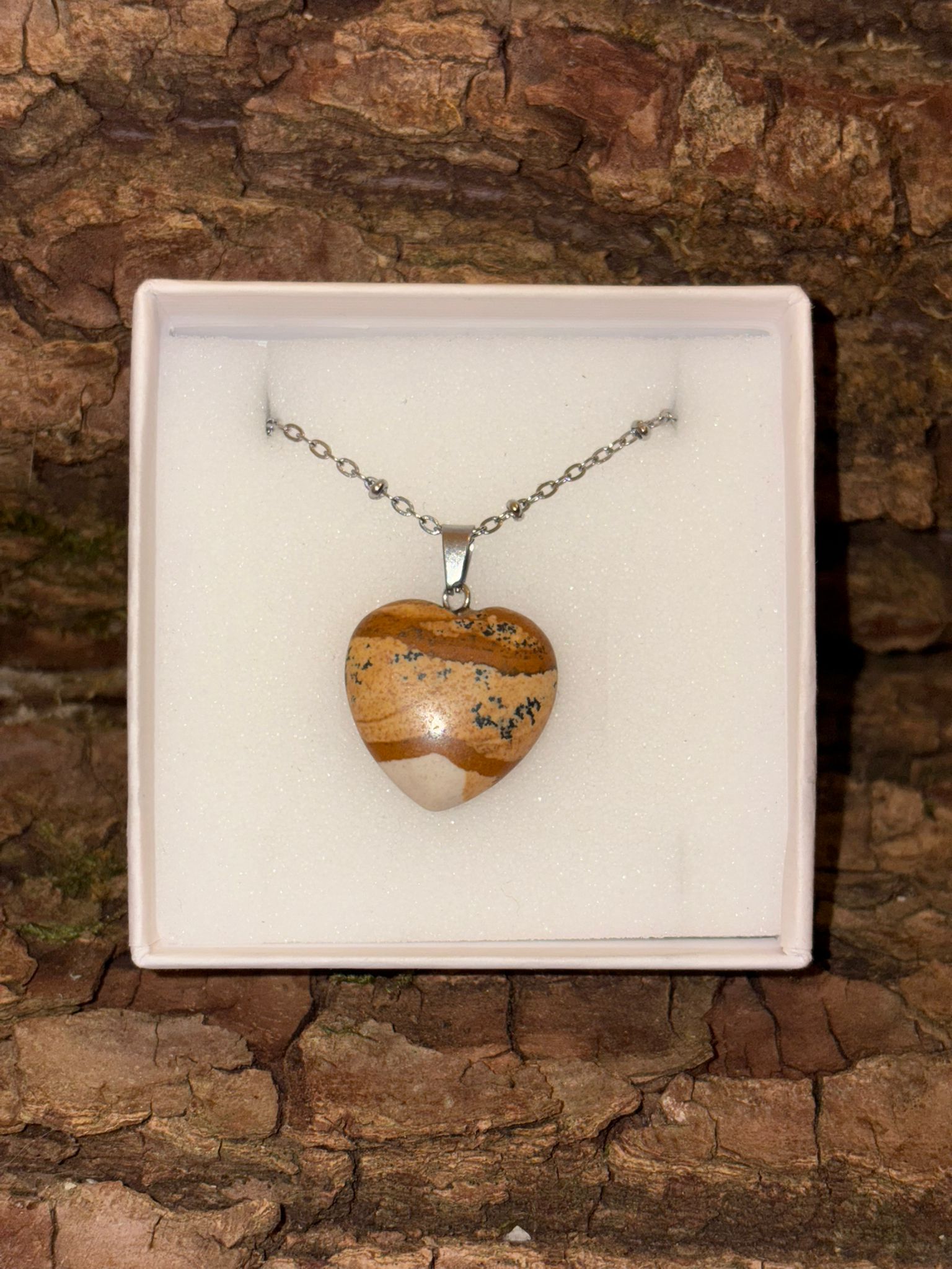 Pendentif cœur Jaspe Paysage