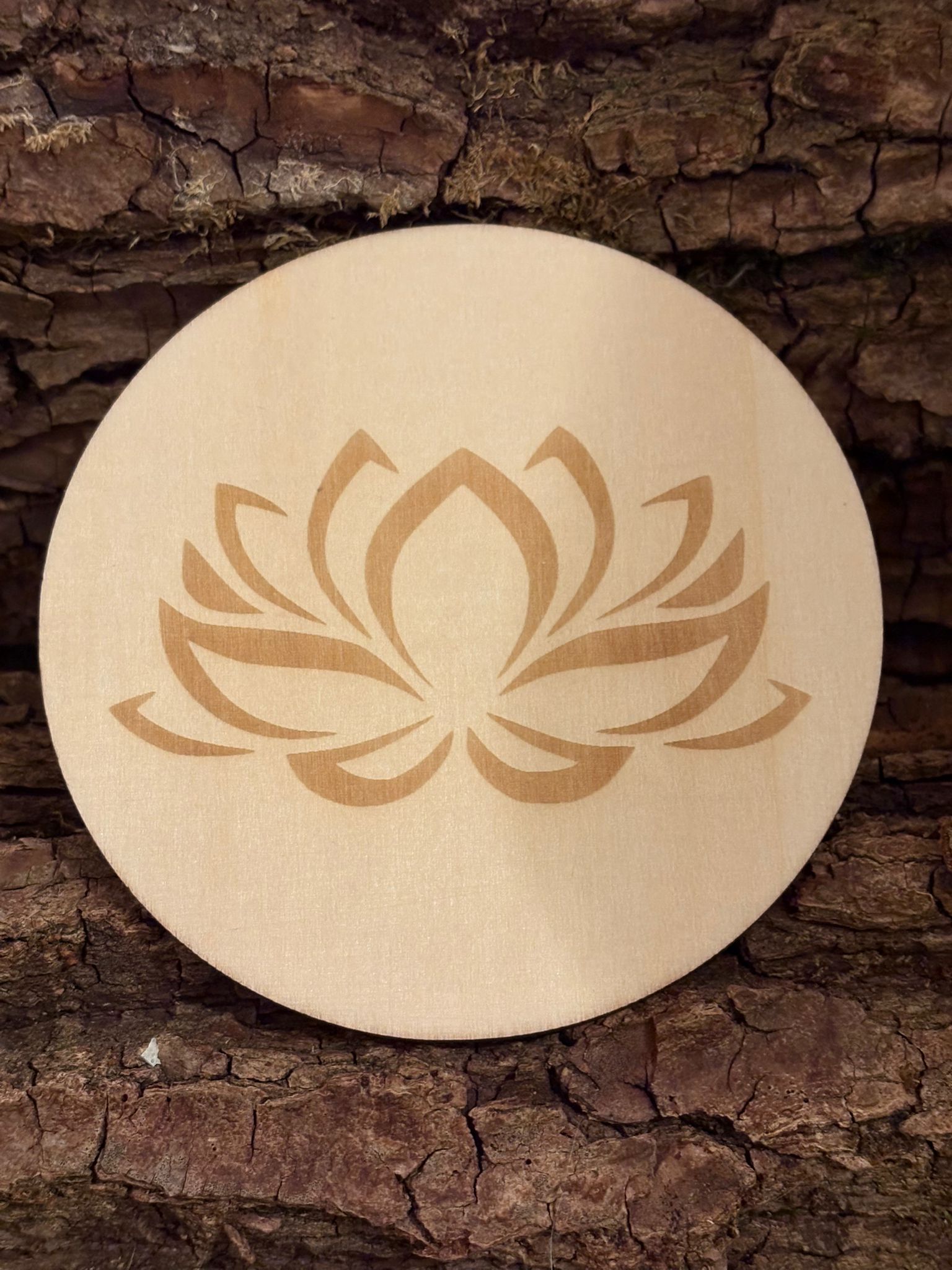 Plaque Bois Fleur de lotus