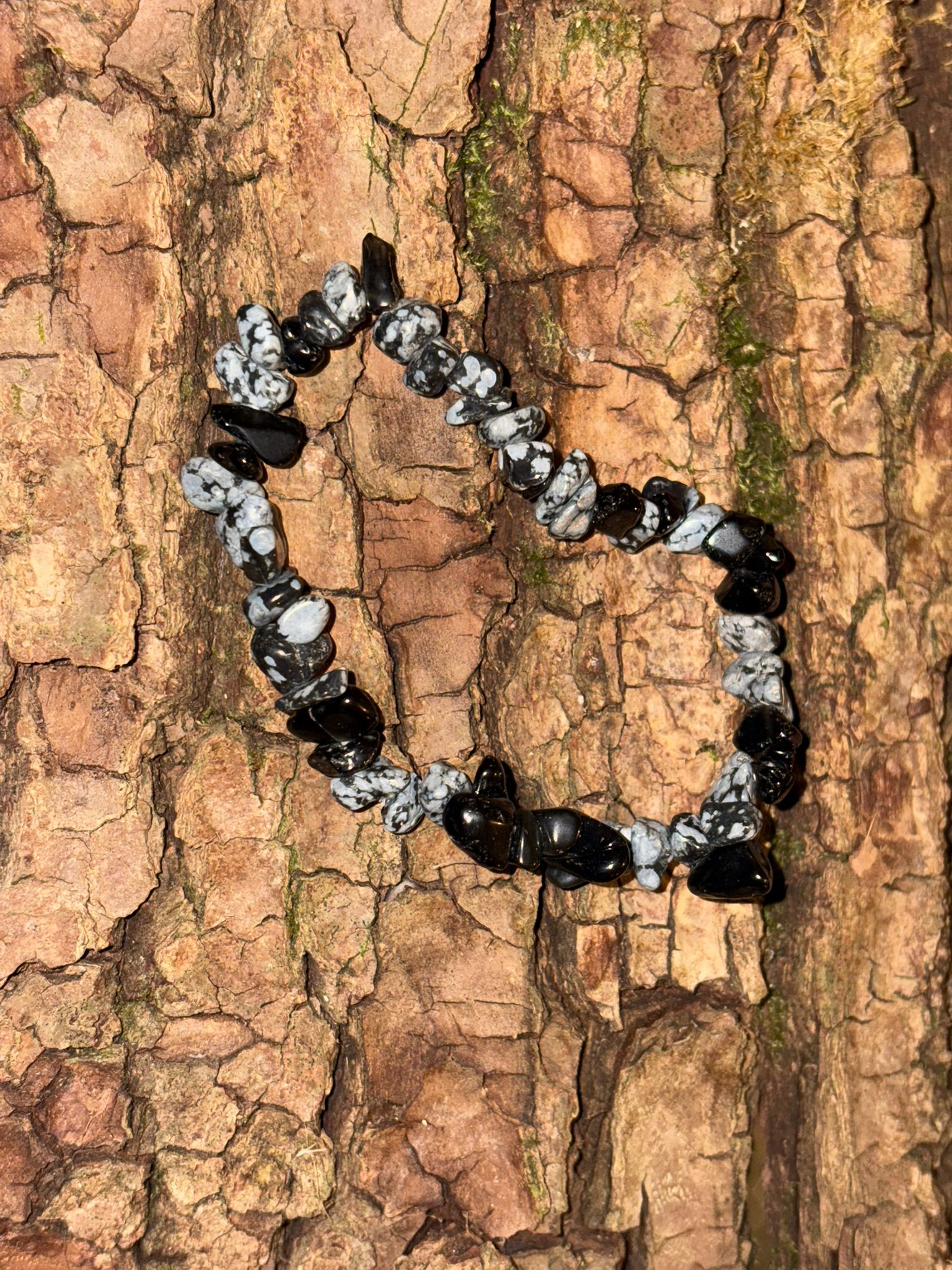 Bracelet baroque obsidienne neige