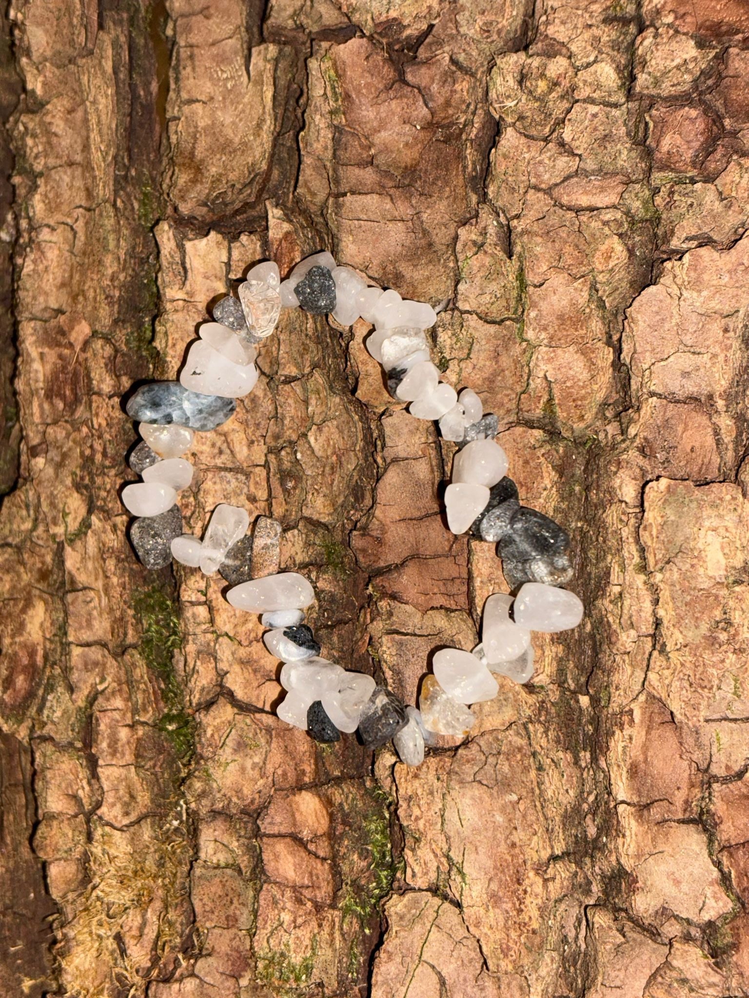 Bracelet baroque quartz tourmaline