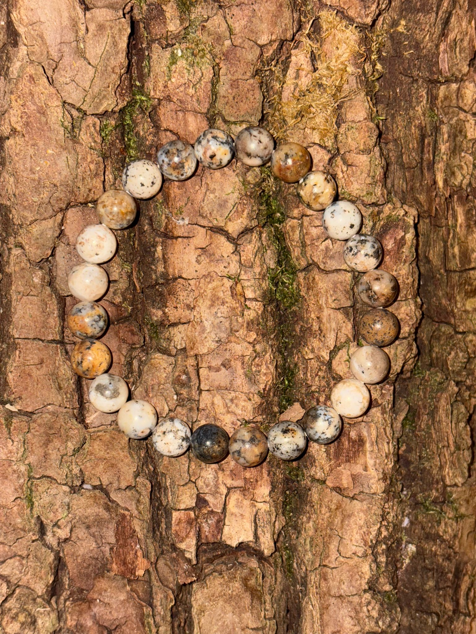 Bracelet boule agate dendrite