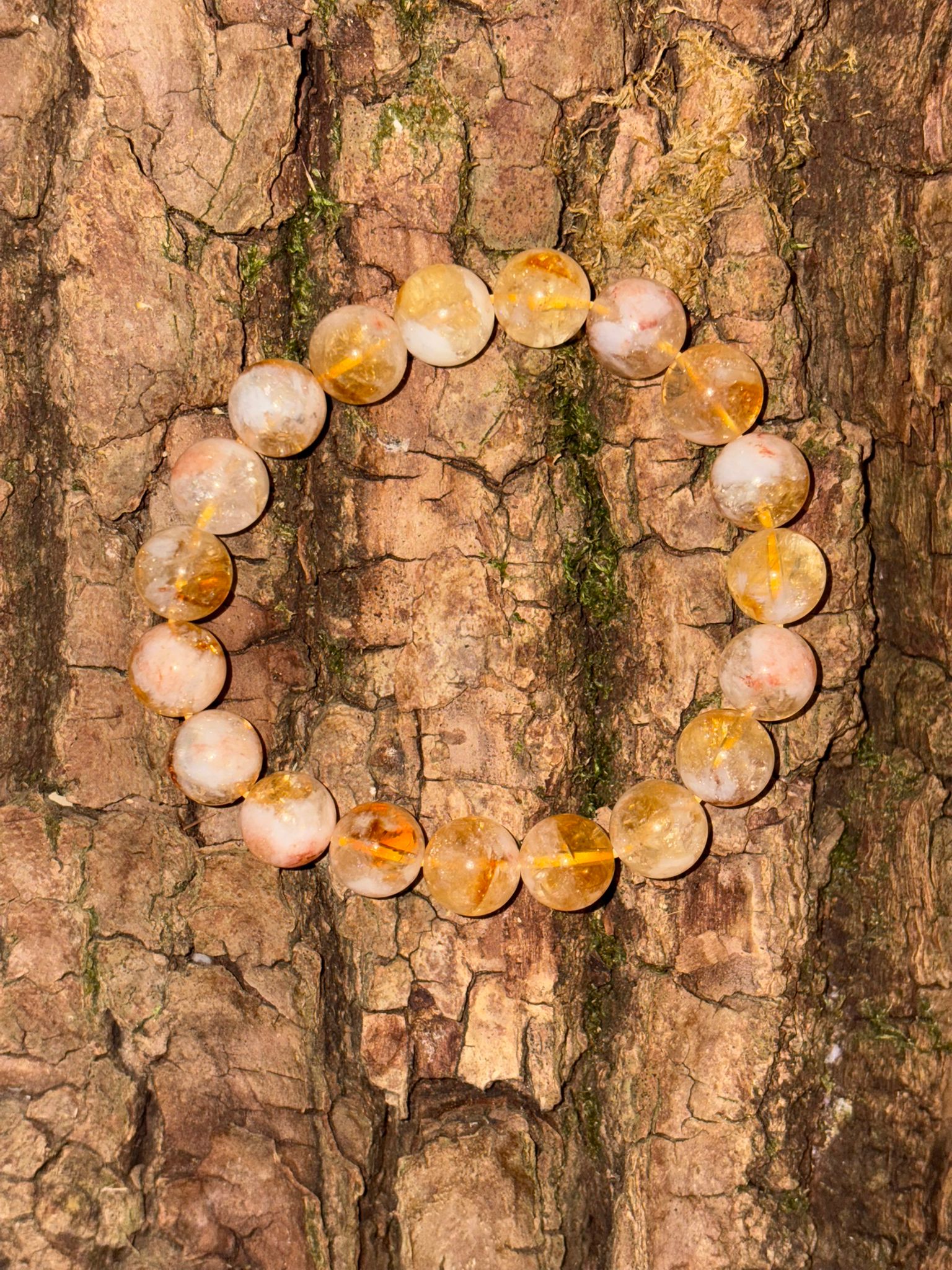 Bracelet boule citrine chauffée