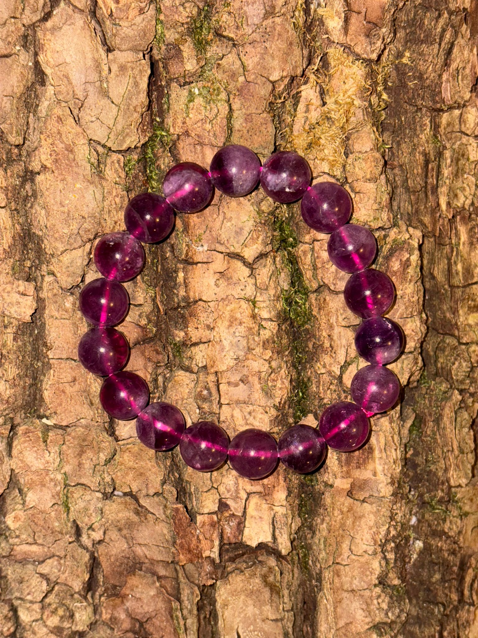 Bracelet boule fluorine violette