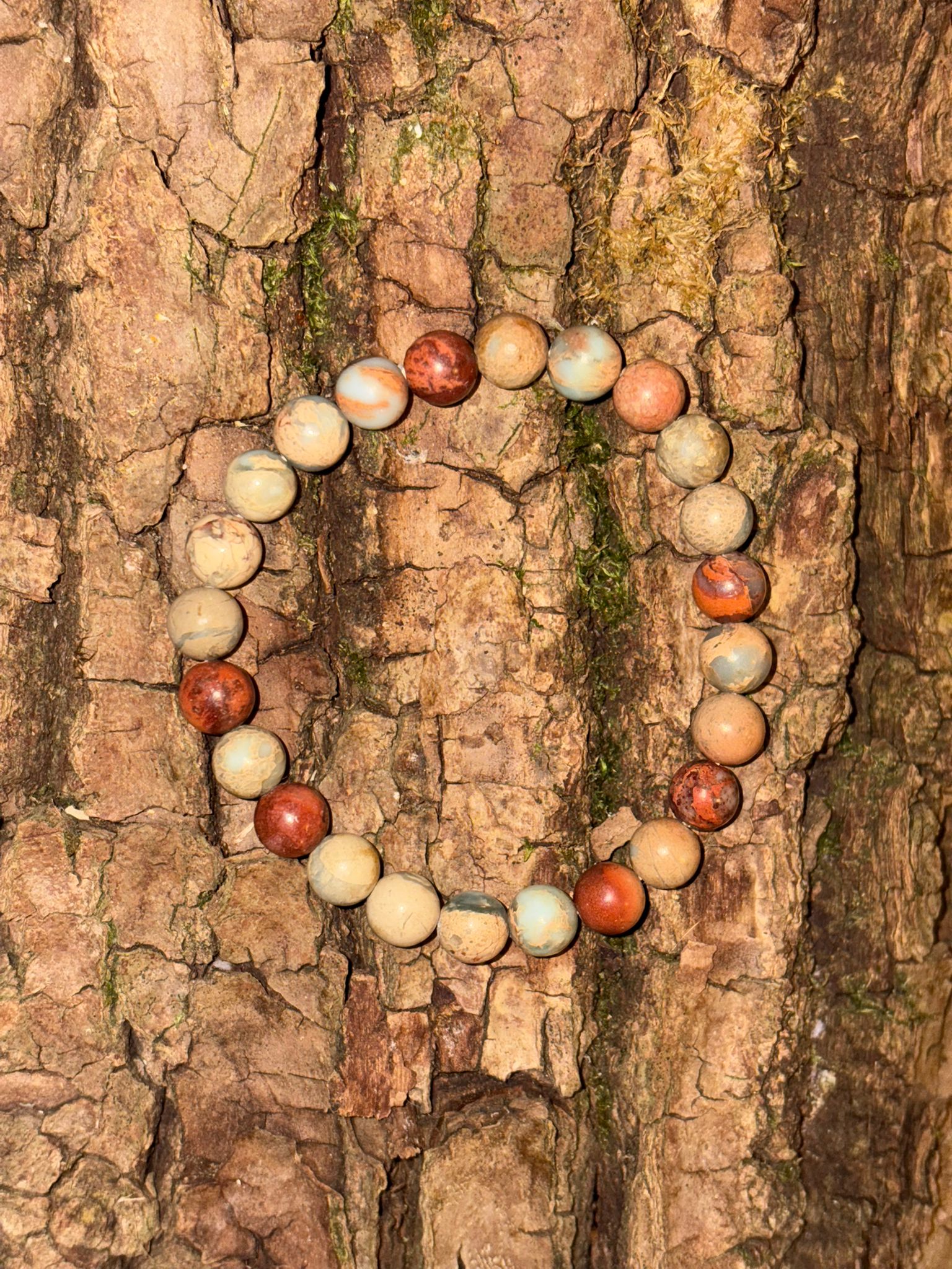 Bracelet boule jaspe bleu