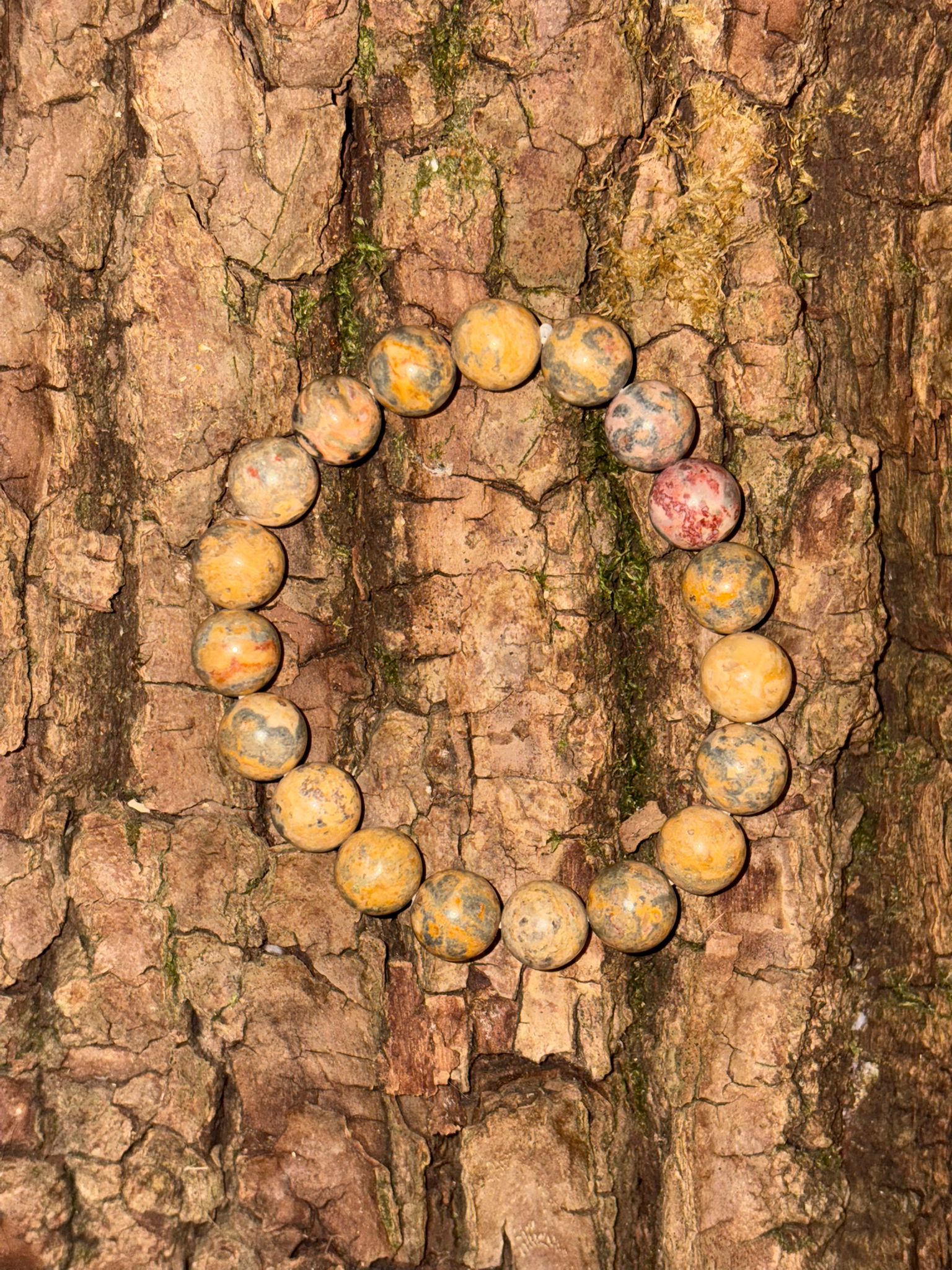Bracelet boule jaspe léopard