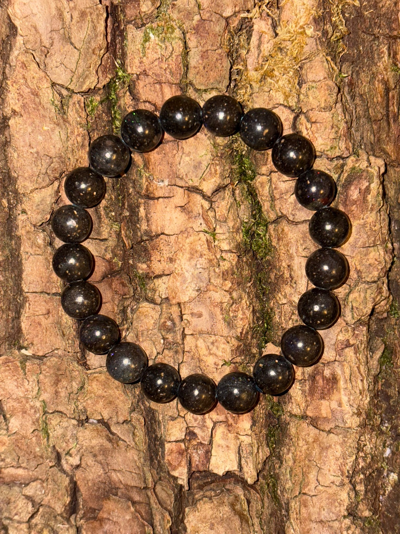 Bracelet boule opale noire