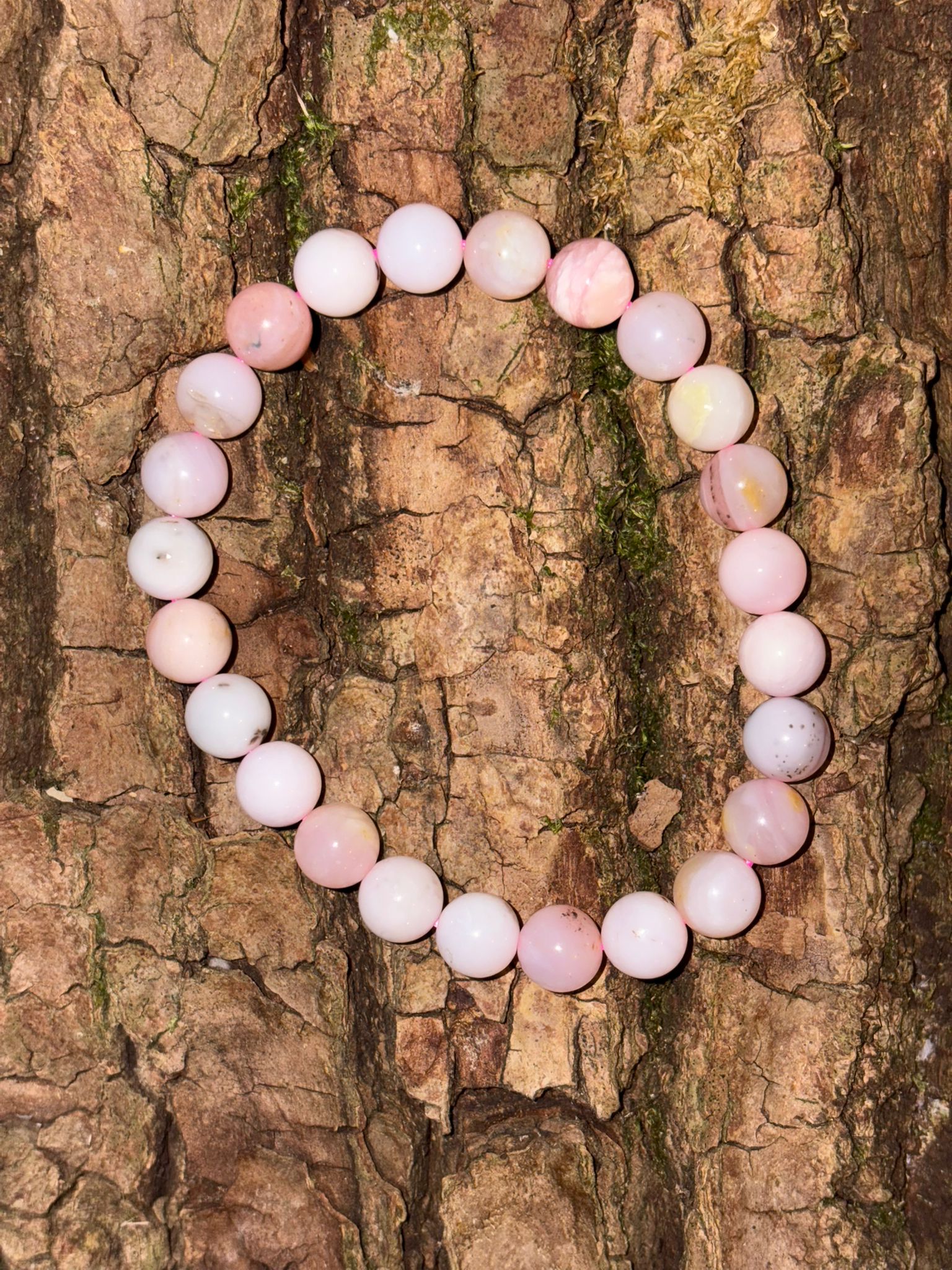 Bracelet boule opale rose