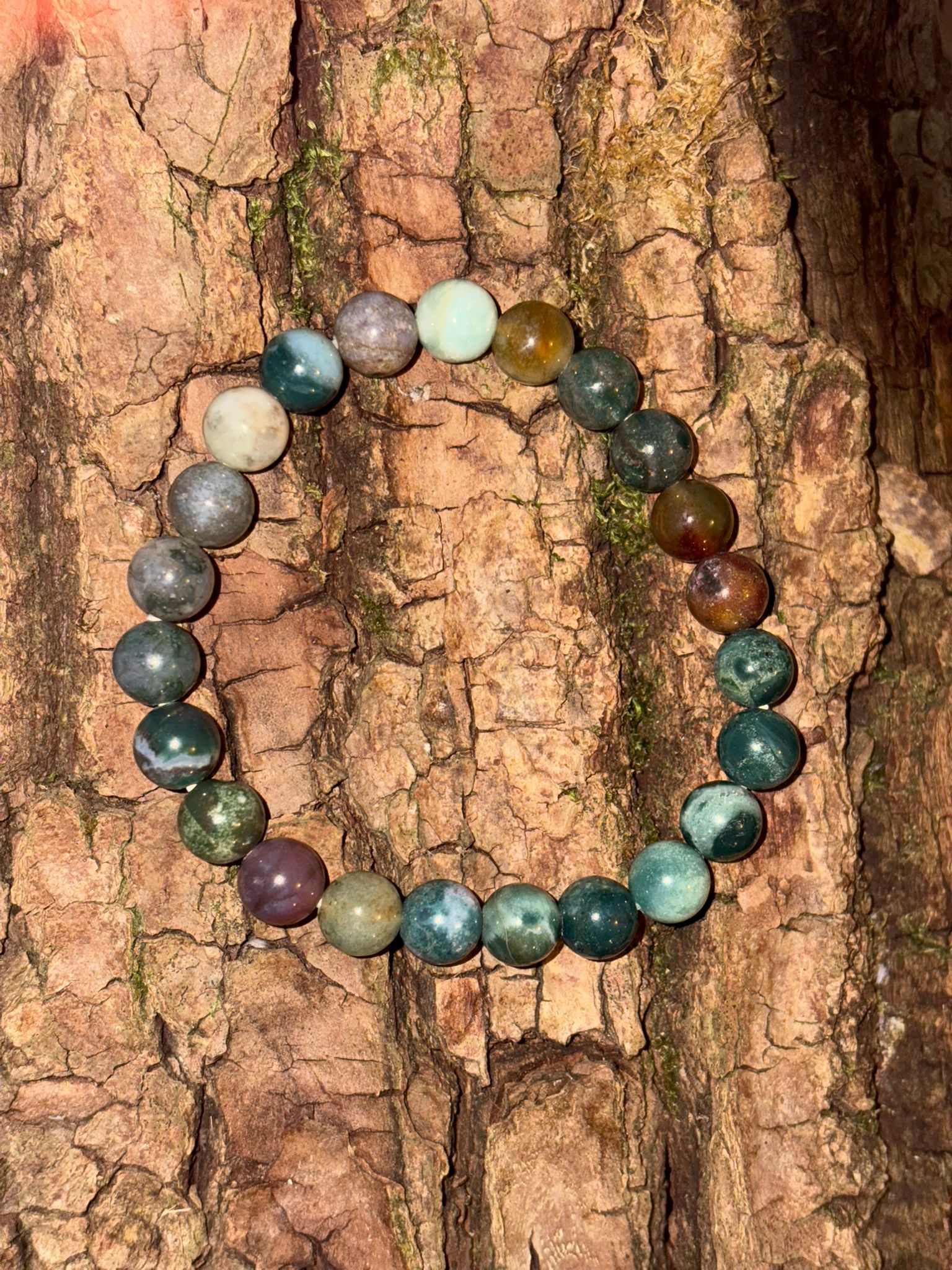 Bracelet boule Agate crazy lace