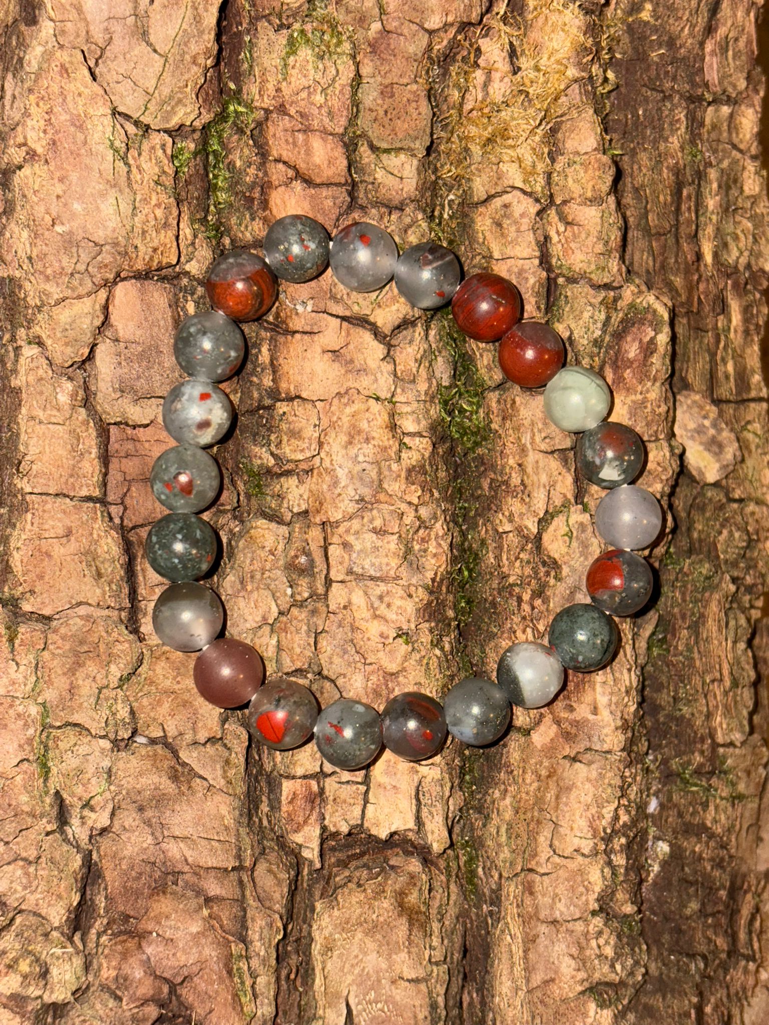 Bracelet boule jaspe Héliotrope