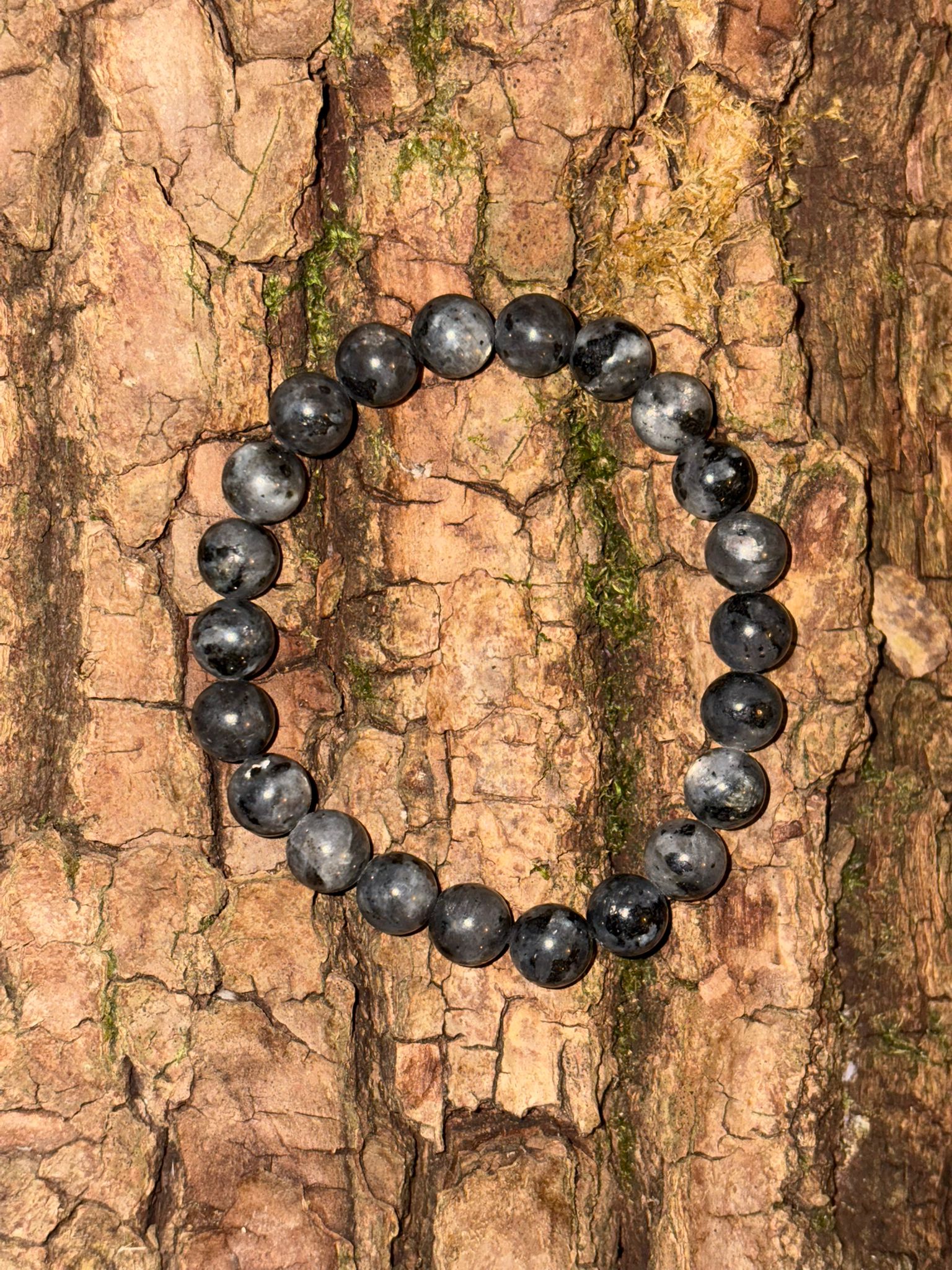 Bracelet boule Larvikite