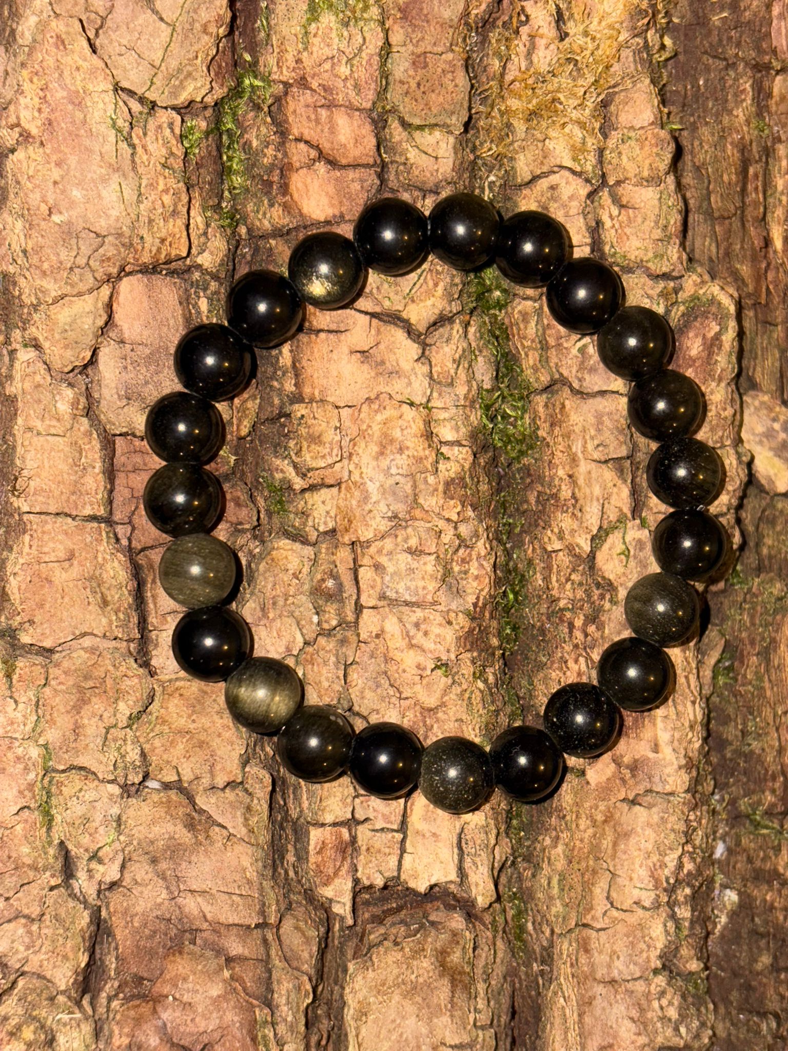 Bracelet boule obsidienne noire